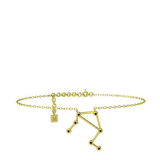 Libra Halhal - Dumanlı kuvars 18 ayar altın bilezik (20 cm altın rolo zincir) #1rn5ago