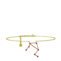 Libra Halhal - Garnet 8 ayar rose altın bilezik (20 cm altın rolo zincir) #ktl5o8