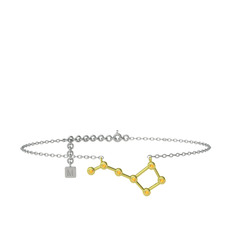 Ursa Minor Halhal - Sitrin 8 ayar altın bilezik (20 cm beyaz altın rolo zincir) #rciw46