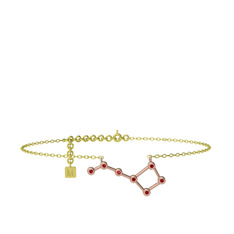 Ursa Minor Halhal - Garnet 8 ayar rose altın bilezik (20 cm altın rolo zincir) #topqyw