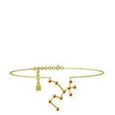 Sagittarius Halhal - Rodolit garnet 18 ayar altın bilezik (20 cm altın rolo zincir) #1aqdzfi