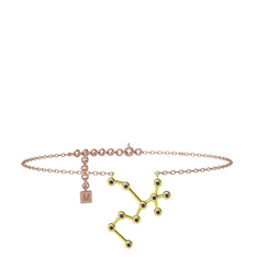 Sagittarius Halhal - Ametist 8 ayar altın bilezik (20 cm rose altın rolo zincir) #6lvqrk