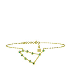 Capricorn Halhal - Yeşil kuvars 14 ayar altın bilezik (20 cm altın rolo zincir) #1hk9yll