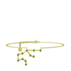 Aquarius Halhal - Yeşil kuvars 8 ayar altın bilezik (20 cm altın rolo zincir) #14xdput