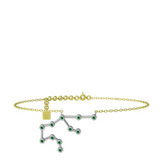 Aquarius Halhal - Yeşil kuvars 14 ayar beyaz altın bilezik (20 cm altın rolo zincir) #1dt6qhj