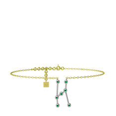 Orion Halhal - Yeşil kuvars 18 ayar beyaz altın bilezik (20 cm altın rolo zincir) #1j7kzy9