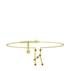 Orion Halhal - Garnet 8 ayar altın bilezik (20 cm altın rolo zincir) #5jeg4f