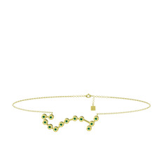 Scorpio Halhal - Yeşil kuvars 18 ayar altın bilezik (20 cm altın rolo zincir) #1asw0bv