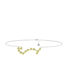 Scorpio Halhal - Beyaz zirkon 18 ayar altın bilezik (20 cm beyaz altın rolo zincir) #1q6eps6