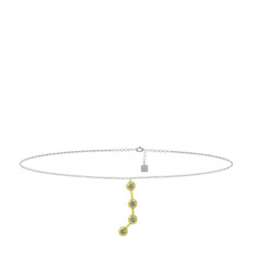 Aries Halhal - Pırlanta 8 ayar altın bilezik (0.044 karat, 20 cm beyaz altın rolo zincir) #evrcfy