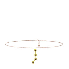 Aries Halhal - Dumanlı kuvars 18 ayar altın bilezik (20 cm rose altın rolo zincir) #ptn7kx