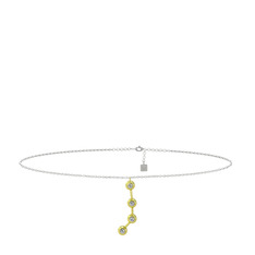 Aries Halhal - Beyaz zirkon 925 ayar altın kaplama gümüş bilezik (20 cm beyaz altın rolo zincir) #qtv71z