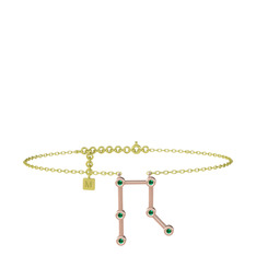 Gemini Halhal - Yeşil kuvars 8 ayar rose altın bilezik (20 cm altın rolo zincir) #1d6sxrn