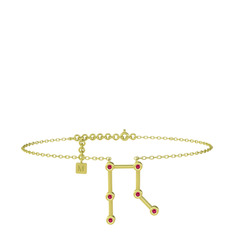 Gemini Halhal - Rodolit garnet 14 ayar altın bilezik (20 cm altın rolo zincir) #1n7hpba