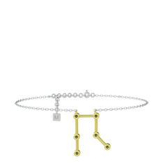 Gemini Halhal - Peridot 14 ayar altın bilezik (20 cm beyaz altın rolo zincir) #ni10fb