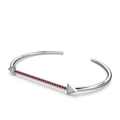 Diane Ok Bilezik - Swarovski ve garnet 14 ayar beyaz altın bilezik #ejrchu