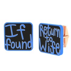 Return to Wife Kol Düğmesi - 8 ayar rose altın kol düğmesi (Siyah mineli) #124tobp