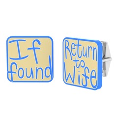 Return to Wife Kol Düğmesi - 14 ayar beyaz altın kol düğmesi (Ekru mineli) #1mchbjw