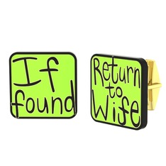 Return to Wife Kol Düğmesi - 14 ayar altın kol düğmesi (Açık yeşil mineli) #1mqnizr