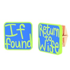 Return to Wife Kol Düğmesi - 8 ayar rose altın kol düğmesi (Mavi mineli) #1s3gyzs