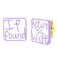 Return to Wife Kol Düğmesi - 925 ayar altın kaplama gümüş kol düğmesi (Beyaz mineli) #1szu2bn