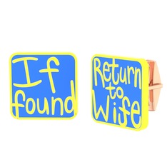 Return to Wife Kol Düğmesi - 925 ayar rose altın kaplama gümüş kol düğmesi (Mavi mineli) #1wqdlj0
