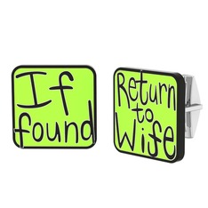 Return to Wife Kol Düğmesi - 8 ayar beyaz altın kol düğmesi (Açık yeşil mineli) #h4kogb