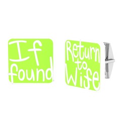 Return to Wife Kol Düğmesi - 8 ayar beyaz altın kol düğmesi (Açık yeşil mineli) #ya9fmi