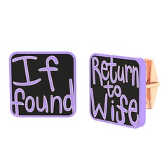 Return to Wife Kol Düğmesi - 18 ayar rose altın kol düğmesi (Siyah mineli) #zxgb3x