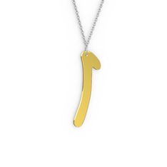 I Harf Kolye - 18 ayar altın kolye (40 cm beyaz altın rolo zincir) #1yon4sr