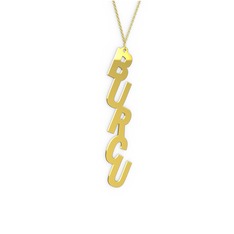 Alt Alta Yazılı İsim Kolye - 18 ayar altın kolye (5 karakterli comic-sans, 40 cm altın rolo zincir) #1b6frrw