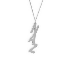 Alt Alta Yazılı İsim Kolye - 925 ayar gümüş kolye (3 karakterli comic-sans, 40 cm gümüş rolo zincir) #1tgvv16