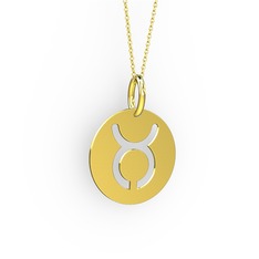 Boğa Burç Kolye - 8 ayar altın kolye (40 cm altın rolo zincir) #1lsd6ea