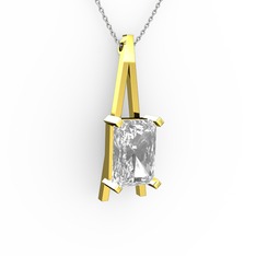 Şovale Kolye - Swarovski 8 ayar altın kolye (40 cm beyaz altın rolo zincir) #10ybn0g