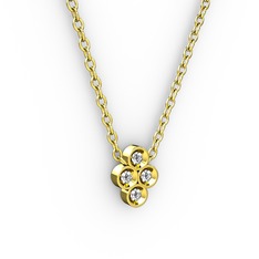 Pırlanta Tohum Kolye - Pırlanta 925 ayar altın kaplama gümüş kolye (0.044 karat, 40 cm altın rolo zincir) #1f0h4ne