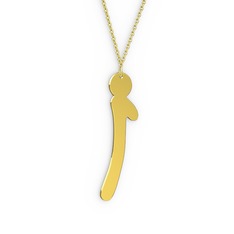 İ Harf Kolye - 8 ayar altın kolye (40 cm altın rolo zincir) #13wow3c