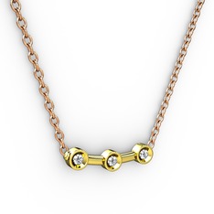 Minna Kolye - Pırlanta 8 ayar altın kolye (0.033 karat, 40 cm rose altın rolo zincir) #14k640e
