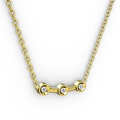 Minna Kolye - Elmas 8 ayar altın kolye (0.033 karat, 40 cm gümüş rolo zincir) #5q2awl