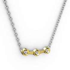 Minna Kolye - Elmas 14 ayar altın kolye (0.033 karat, 40 cm beyaz altın rolo zincir) #fvkerv