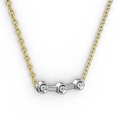 Minna Kolye - Elmas 14 ayar beyaz altın kolye (0.033 karat, 40 cm altın rolo zincir) #pa9n9l
