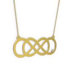 Taşlı Eternity Kolye - Swarovski 14 ayar altın kolye (40 cm altın rolo zincir) #198nkte