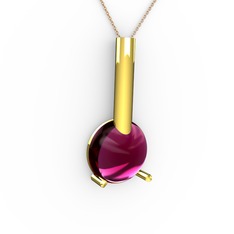 Rima Kolye - Rodolit garnet 8 ayar altın kolye (40 cm gümüş rolo zincir) #13xp8xw