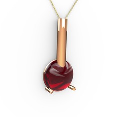 Rima Kolye - Garnet 925 ayar rose altın kaplama gümüş kolye (40 cm altın rolo zincir) #1l7sbkc