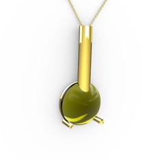 Rima Kolye - Peridot 8 ayar altın kolye (40 cm gümüş rolo zincir) #1ykewe1