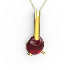 Rima Kolye - Garnet 925 ayar altın kaplama gümüş kolye (40 cm gümüş rolo zincir) #80nr6j