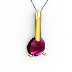 Rima Kolye - Rodolit garnet 18 ayar altın kolye (40 cm gümüş rolo zincir) #zy6vxi