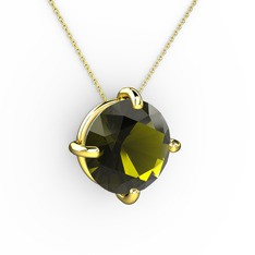 Soley Kolye - Peridot 14 ayar altın kolye (40 cm altın rolo zincir) #j8q24o