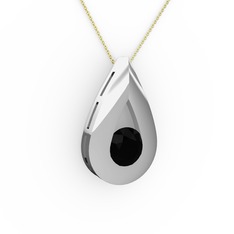 Alura Kolye - Siyah zirkon 925 ayar gümüş kolye (40 cm altın rolo zincir) #1fnx2zr