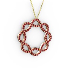 Garnet 8 ayar rose altın kolye (40 cm altın rolo zincir)