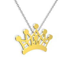 Kraliçe Kolye - 18 ayar altın kolye (40 cm beyaz altın rolo zincir) #1wpnsxr